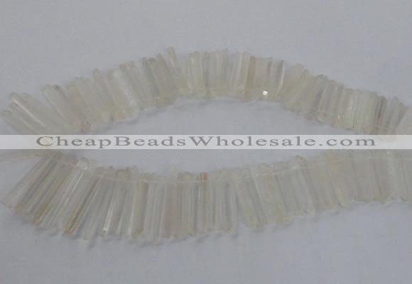 CTD1620 Top drilled 5*25mm - 6*45mm sticks white crystal beads