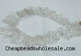 CTD1638 Top drilled 5*25mm - 7*45mm sticks white crystal beads