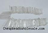 CTD1639 Top drilled 5*30mm - 7*60mm sticks white crystal beads