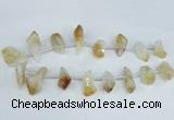 CTD1645 Top drilled 15*20mm - 18*35mm faceted nuggets citrine beads