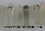 CTD1661 Top drilled 6*18mm - 8*35mm sticks green phantom quartz beads