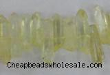 CTD1690 Top drilled 5*15mm - 7*35mm sticks dyed white crystal beads