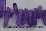 CTD1692 Top drilled 5*15mm - 7*35mm sticks dyed white crystal beads