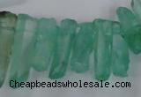 CTD1695 Top drilled 5*15mm - 7*35mm sticks dyed white crystal beads