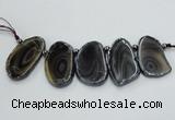 CTD1727 Top drilled 25*35mm - 25*45mm freeform Botswana agate slab beads