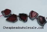 CTD1741 Top drilled 25*35mm - 35*50mm freeform agate slab beads