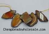 CTD1756 Top drilled 20*40mm - 35*55mm freeform agate slab beads