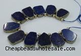 CTD1771 Top drilled 18*28mm - 22*35mm freeform lapis lazuli slab beads