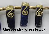 CTD1927 Top drilled 8*20mm - 10*35mm sticks lapis lazuli beads