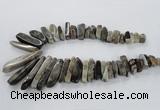 CTD1930 Top drilled 8*15mm - 10*50mm sticks agate gemstone beads