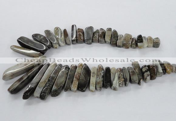 CTD1930 Top drilled 8*15mm - 10*50mm sticks agate gemstone beads