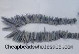 CTD1978 Top drilled 5*20mm – 8*45mm sticks blue Kyanite beads