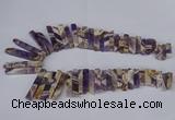 CTD1979 Top drilled 8*20mm - 10*55mm sticks dogtooth amethyst beads