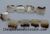 CTD1995 Top drilled 30*35mm - 35*40mm freeform druzy citrine beads