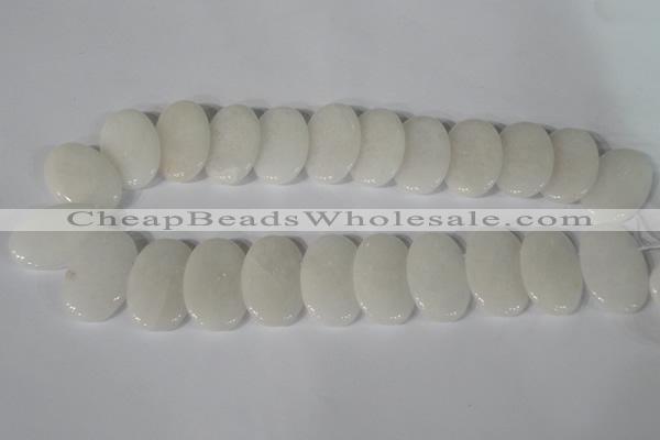 CTD20 Top drilled 20*30mm oval white stone beads wholesale