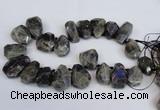 CTD2104 Top drilled 25*30mm - 28*40mm faceted nuggets labradorite beads