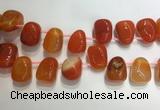 CTD2124 Top drilled 15*25mm - 18*25mm freeform agate beads