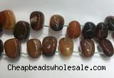 CTD2130 Top drilled 15*25mm - 18*25mm freeform agate beads