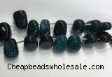 CTD2134 Top drilled 15*25mm - 18*25mm freeform agate beads