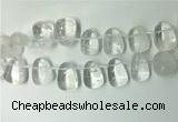 CTD2140 Top drilled 15*25mm - 18*25mm freeform white crystal beads