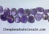 CTD2141 Top drilled 15*25mm - 18*25mm freeform amethyst beads