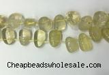 CTD2142 Top drilled 15*25mm - 18*25mm freeform lemon quartz beads