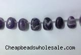 CTD2144 Top drilled 15*25mm - 18*25mm freeform dogtooth amethyst beads