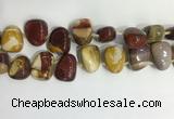 CTD2149 Top drilled 15*25mm - 18*25mm freeform mookaite beads