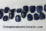 CTD2152 Top drilled 15*25mm - 18*25mm freeform lapis lazuli beads