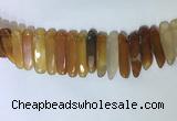 CTD2162 Top drilled 8*20mm - 10*40mm sticks agate gemstone beads