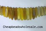 CTD2163 Top drilled 8*20mm - 10*40mm sticks agate gemstone beads