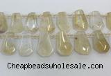 CTD2267 Top drilled 16*28mm - 20*30mm faceted freeform citrine beads