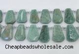 CTD2269 Top drilled 16*28mm - 20*30mm faceted freeform amazonite beads