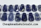 CTD2270 Top drilled 16*28mm - 20*30mm faceted freeform sodalite beads