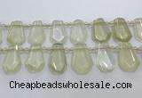 CTD2272 Top drilled 16*28mm - 20*30mm faceted freeform lemon quartz beads