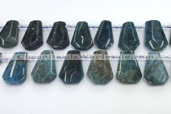 CTD2276 Top drilled 16*28mm - 20*30mm faceted freeform apatite beads