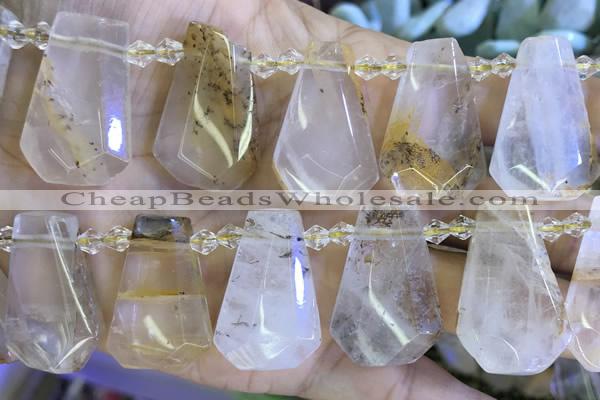 CTD2346 Top drilled 16*18mm - 20*30mm freeform scenic quartz beads