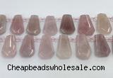 CTD2357 Top drilled 16*18mm - 20*30mm freeform Madagascar rose quartz beads