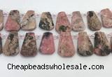 CTD2360 Top drilled 16*18mm - 20*30mm faceted freeform rhodonite beads