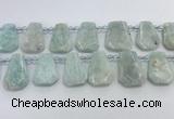 CTD2366 Top drilled 16*18mm - 20*30mm faceted freeform amazonite beads