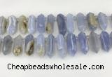 CTD2390 Top drilled 13*30mm - 14*42mm sticks blue chalcedony beads