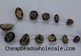 CTD2501 Top drilled 15*20mm - 25*35mm freeform druzy agate beads