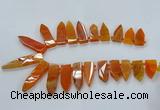 CTD2510 Top drilled 15*25mm - 16*50mm sticks agate gemstone beads