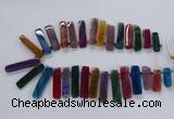 CTD2522 Top drilled 10*25mm - 12*50mm sticks agate gemstone beads