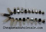 CTD2525 Top drilled 8*25mm - 11*50mm sticks druzy agate beads