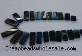 CTD2545 Top drilled 12*20mm - 15*40mm rectangle agate gemstone beads