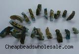 CTD2583 Top drilled 10*30mm - 10*50mm sticks plated druzy agate beads