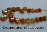 CTD2585 Top drilled 20*25mm - 30*40mm faceted freeform agate beads