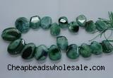 CTD2589 Top drilled 20*25mm - 30*40mm faceted freeform agate beads