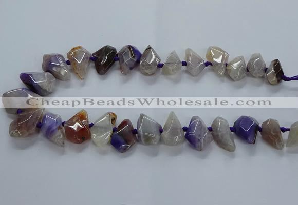 CTD2594 Top drilled 15*20mm - 25*35mm faceted freeform agate beads